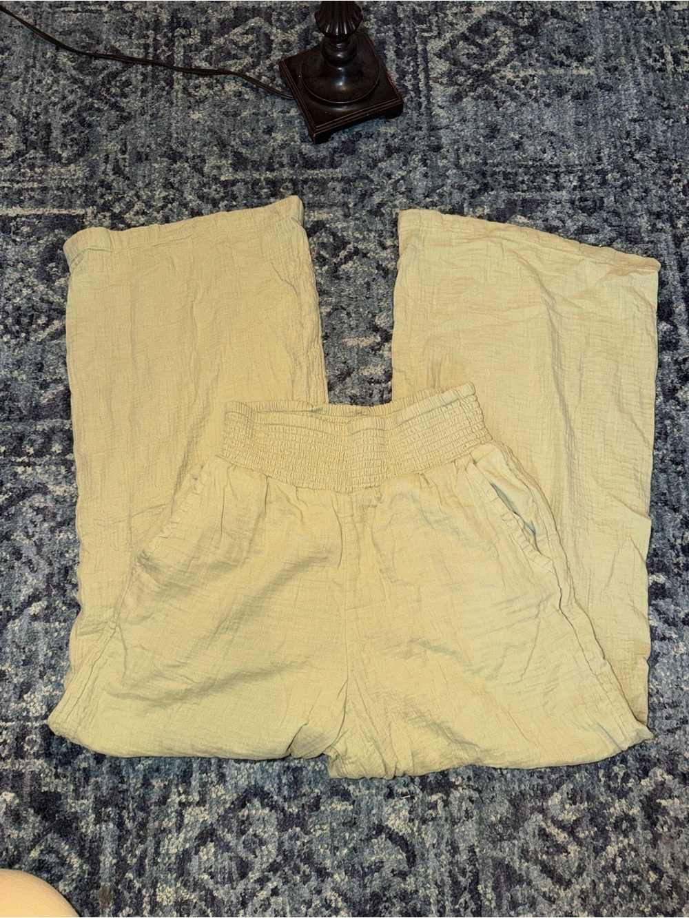 Billabong Light Yellow Wide-Leg Jumpsuit Pants